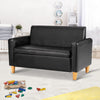 Keezi Kids Sofa Storage Armchair 2 Seater Black PU Leather Children Chair Couch