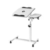 Artiss Laptop Table Desk Adjustable Stand With Fan - White