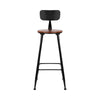 Set of 2 Artiss Bar Stools Pinewood Metal - Black and Wood