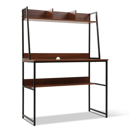 Artiss Office Computer Desk Study Table Workstation Bookshelf Storage Walnut