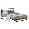 Artiss Metal Bed Frame Queen Size Mattress Base Platform Foundation Black Dane