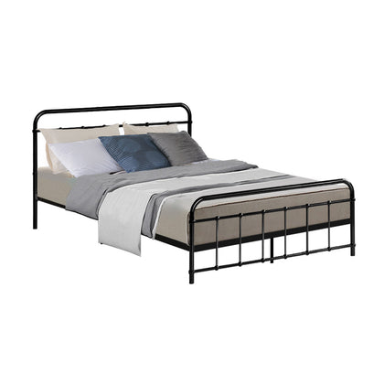 Artiss LEO Metal Bed Frame - Double (Black)