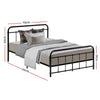 Artiss LEO Metal Bed Frame KS King Single - Black