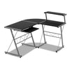 Artiss Corner Metal Pull Out Table Desk - Black