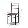 Artiss Metal Table and Chairs - Walnut & Black