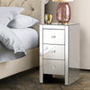 Artiss Mirrored Bedside table Drawers Furniture Mirror Glass Quenn Silver