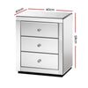 Artiss Mirrored Bedside Table Drawers Furniture Mirror Glass Presia Silver