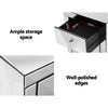 Artiss Mirrored Bedside Table Drawers Furniture Mirror Glass Presia Silver