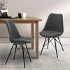 Artiss Set of 2 Dining Chairs DSW Cafe Kitchen Velvet Fabric Padded Iron Legs Grey