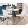 Artiss Round Dining Table 4 Seater 60cm Cafe Kitchen Retro Timber Wood MDF Tables White