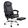 Artiss 8 Point Massage Office Chair PU Leather Footrest Black