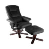 Artiss PU Leather Wood Armchair Recliner - Black