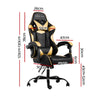 Artiss Office Chair Gaming Chair Computer Chairs Recliner PU Leather Seat Armrest Black Golden