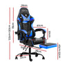 Artiss Gaming Office Chairs Computer Seating Racing Recliner Footrest Black Blue