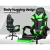 Artiss Office Chair Gaming Chair Computer Chairs Recliner PU Leather Seat Armrest Footrest Black Green