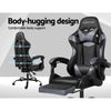 Artiss Office Chair Gaming Chair Computer Chairs Recliner PU Leather Seat Armrest Footrest Black Grey