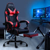 Artiss Gaming Office Chairs Computer Seating Racing Recliner Footrest Black Red