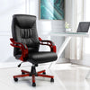 Artiss Executive Wooden Office Chair Wood Computer Chairs Leather Seat Sheridan