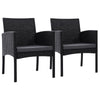 Set of 2 Outdoor Bistro Chairs Patio Furniture Dining Chair Wicker Garden Cushion Gardeon