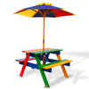 Keezi Kids Wooden Picnic Table Set with Umbrella