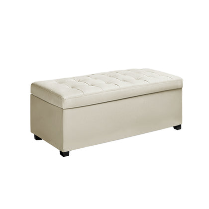 Artiss PU Leather Storage Ottoman - Cream