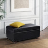 Artiss Faux PU Leather Storage Ottoman - Black