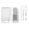 Devanti Portable Air Conditioner Cooling Mobile Fan Cooler Remote Window Kit White 3300W