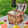 Alfresco 4 Person Picnic Basket Baskets Wicker Deluxe Outdoor Insulated Blanket