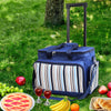 Alfresco 6 Person Picnic Basket Set Picnic Bag Cooler Wheels Insulated Bag