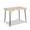 Artiss Dining Table 4 Seater 100 x 65cm Pine Wood Industrial Scandinavian Timber Metal Black Legs Brown Rectangular Tables