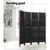 Artiss 4 Panel Room Divider Screen Privacy Wood Dividers Timber Stand Black