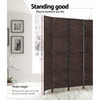 Artiss Room Divider 8 Panel Dividers Privacy Screen Rattan Wooden Stand Brown