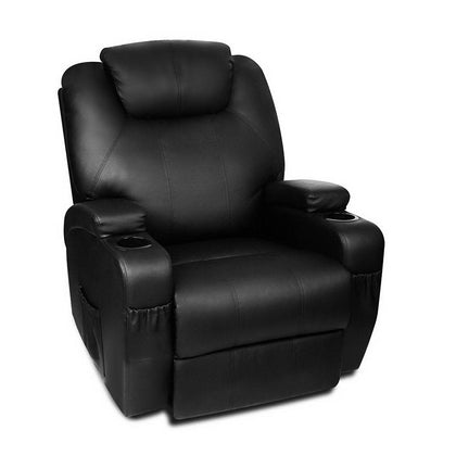 Artiss PU Leather Massage Armchair - Black