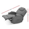 Artiss Electric Massage Recliner Chair Armchair 8 Point Heated Swivel Fabric Grey