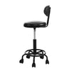 Artiss Set of 2 Salon Stools Saddle Swivel Stool Chair with Back Beauty Hairdressing Black