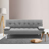 Artiss 3 Seater Fabric Sofa Bed - Grey