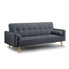 Artiss 3 Seater Fabric Sofa Bed - Charcoal