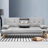 Artiss 3 Seater Fabric Sofa Bed - Grey