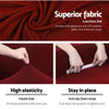 Artiss 2-piece Sofa Cover Elastic Stretch Couch Covers Protector 3 Steater Burgundy