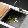 Cefito 44cm x 44cm Stainless Steel Kitchen Sink Under/Top/Flush Mount Black