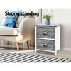 Artiss 2x Bedside Table Nightstands 2 Drawers Storage Cabinet Bedroom Side Grey