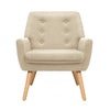 Artiss Fabric Dining Armchair - Beige