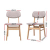 Artiss Set of 2 Dining Chairs Retro Replica Kitchen Cafe Wood Chair Fabric Pad Beige