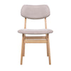 Artiss Set of 2 Dining Chairs Retro Replica Kitchen Cafe Wood Chair Fabric Pad Beige