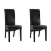 Artiss Set of 2 Dining Chairs French Provincial Kitchen Cafe PU Leather Padded High Back Pine Wood Black