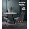 Artiss Set of 2 Dining Chairs Retro Chair Cafe Kitchen Modern Iron Legs Velvet Grey