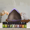 Purespa Diffuser Set With 10 Pack Diffuser Oils Humidifier Aromatherapy - Dark Wood