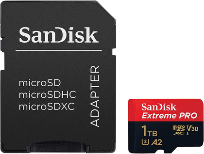 SanDisk SDSQXCZ-1T00-GN6MA Extreme Pro 1 TB microSDXC Memory Card with SD Adapter 170 MB/s