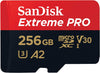 SANDISK  SDSQXCZ-256G-GN6MA TF Extreme PRO A2 V30 UHS-I/U3 170R/90W WITH SD ADAPTER