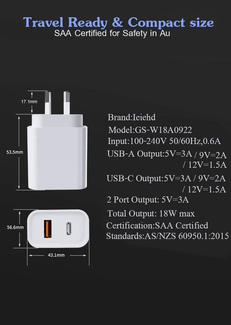 USB C Charger and Quick Charge 3.0